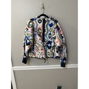 SO Juniors Quarter Zip‎ Up Fleece Size XL Cozy Pullover Colorful